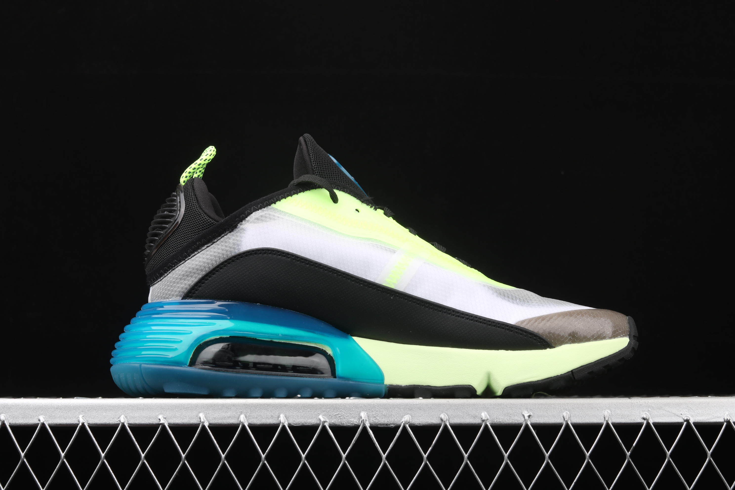 New Men Nike Air Max 2090 White Black Blue Running Shoes - Click Image to Close